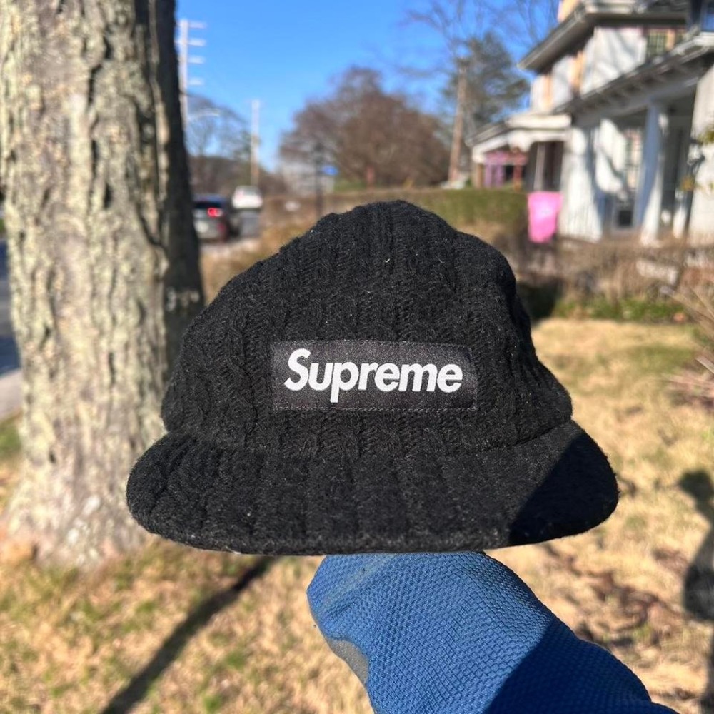 2010s Supreme New York Cable Knit Wool Camp Hat